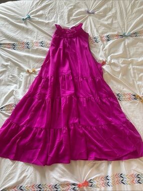 Tiered Dress in Fuchsia - Sundress